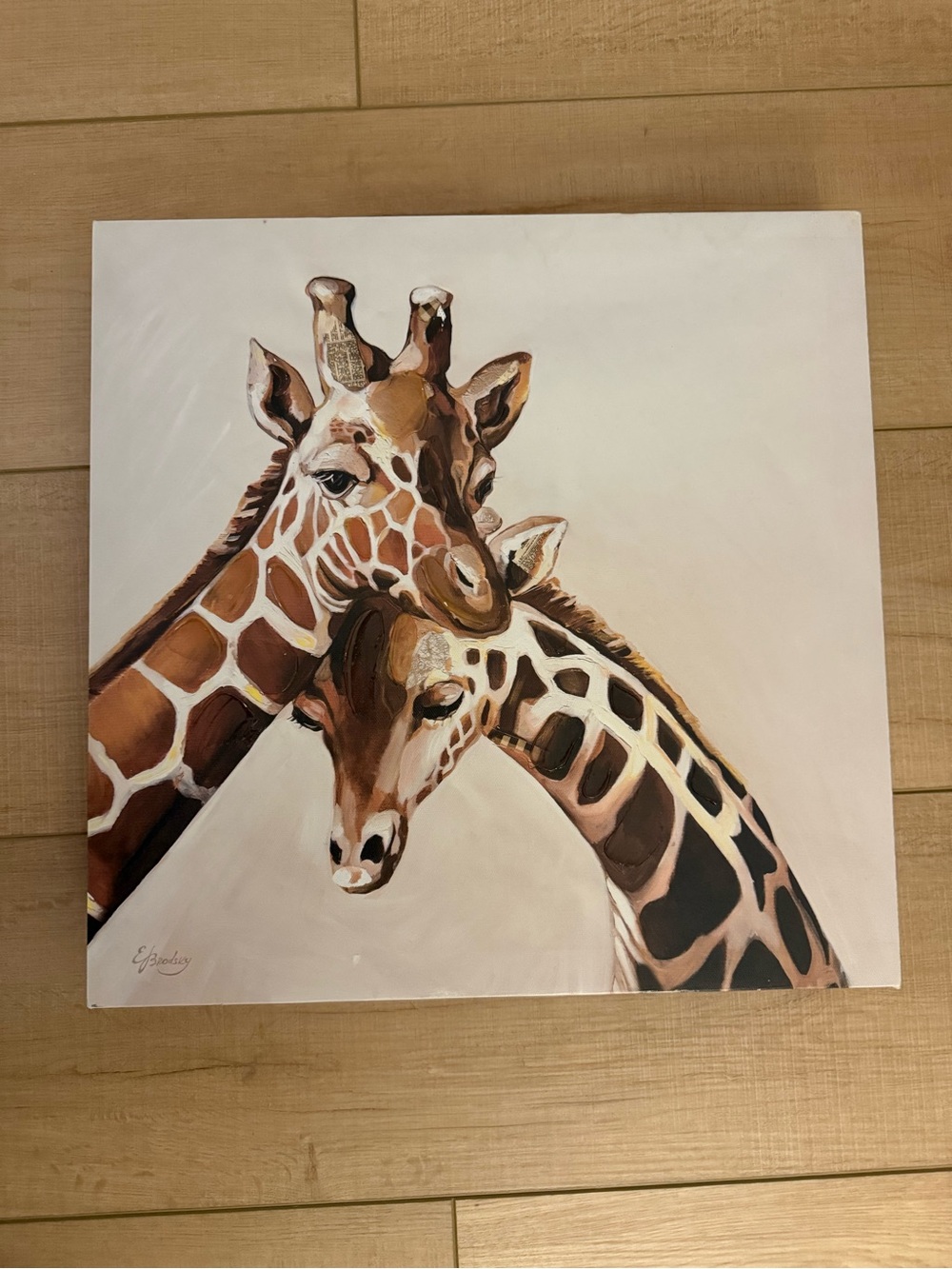 Giraffe Canvas Square Wall Art 14x14